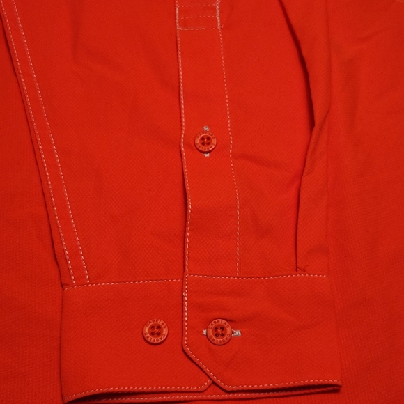 Cabelas Mens Tourney Trail Perforance Fishing Shirt Vermillion Large NWT - Picture 4 of 16
